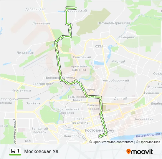 Автобус 1: карта маршрута