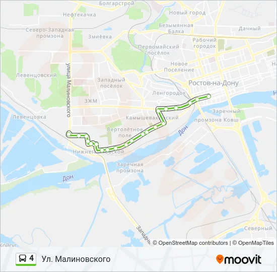 Автобус 4: карта маршрута