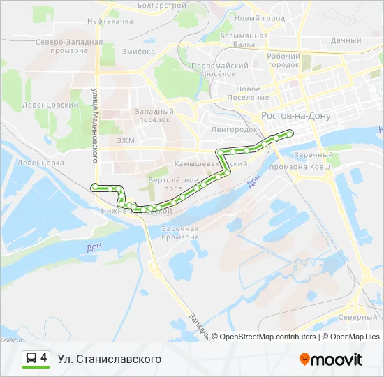 Автобус 4: карта маршрута
