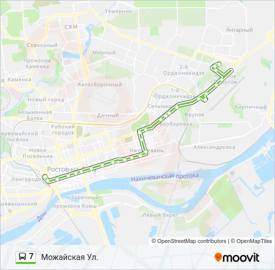 Автобус 7: карта маршрута