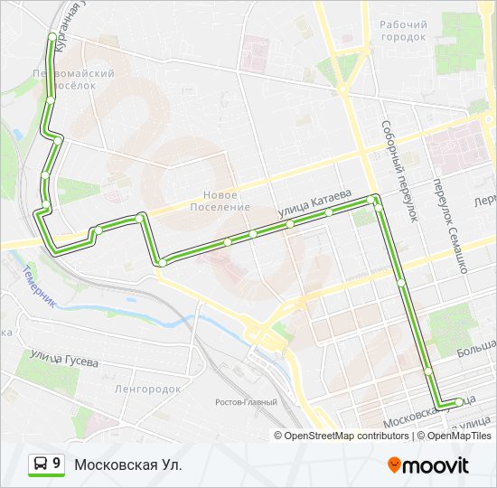 Автобус 9: карта маршрута