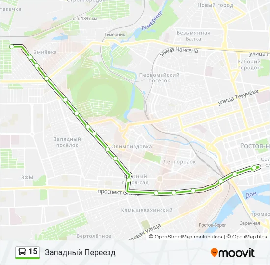 Автобус 15: карта маршрута