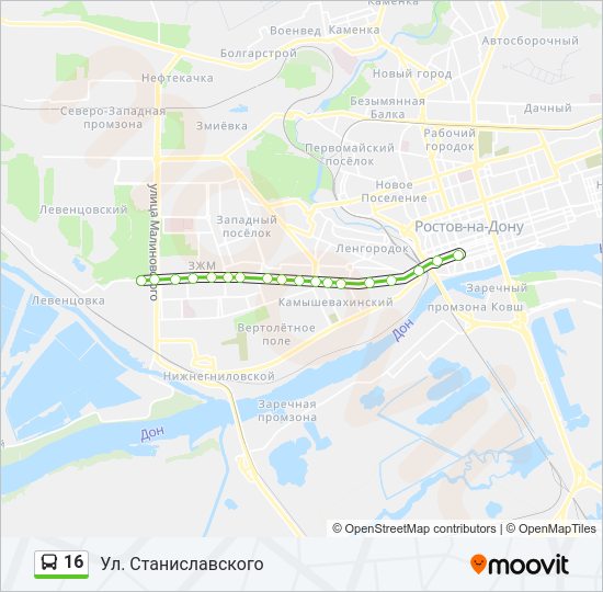 16 Bus Line Map