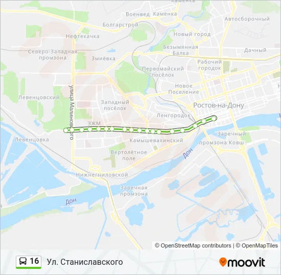 16 Bus Line Map