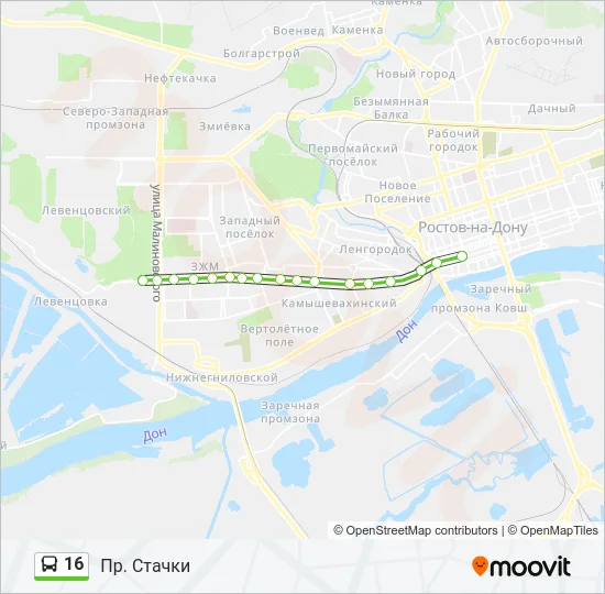 16 Bus Line Map