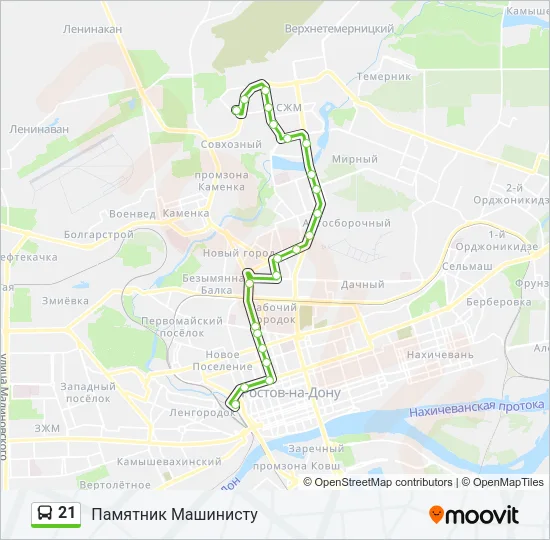 21 Bus Line Map