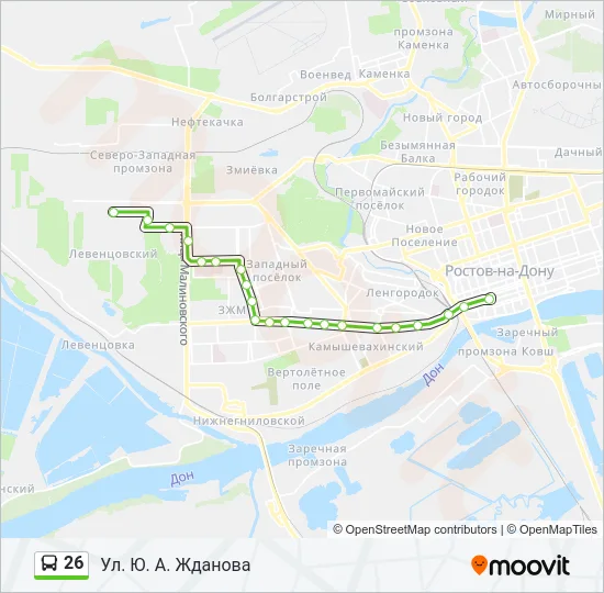 Автобус 26: карта маршрута