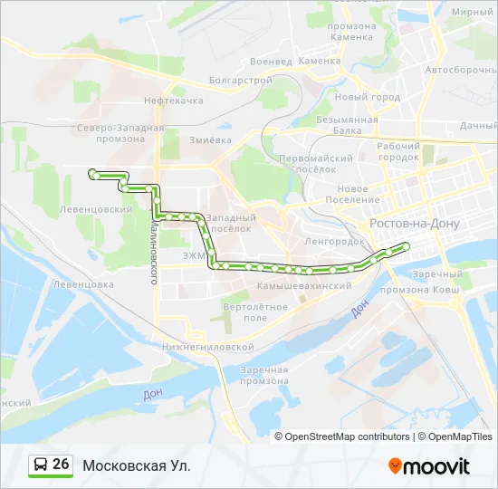 Автобус 26: карта маршрута