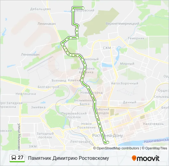 Автобус 27: карта маршрута
