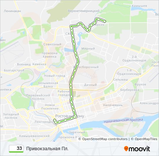 Схема движения 33 маршрутки