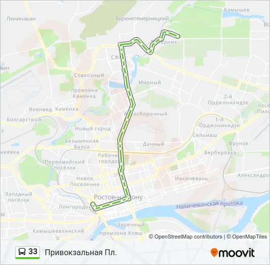 Автобус 33: карта маршрута