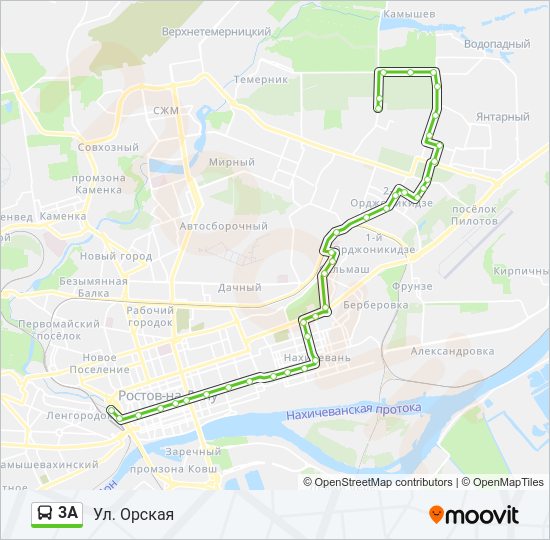 Автобус 3А: карта маршрута