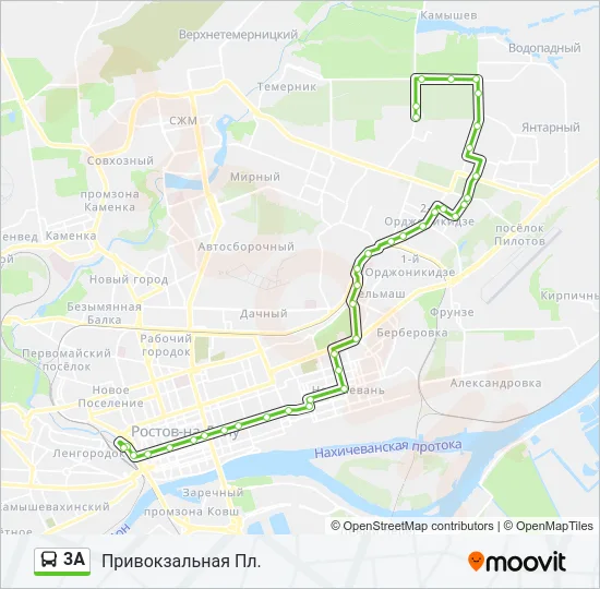 Автобус 3А: карта маршрута