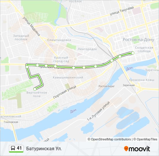Автобус 41: карта маршрута