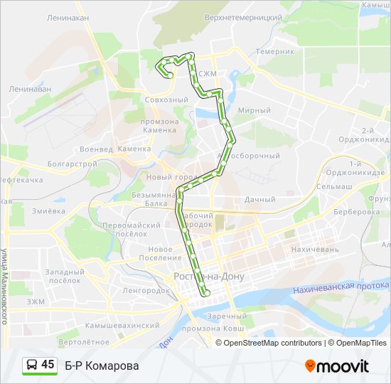 45 Bus Line Map