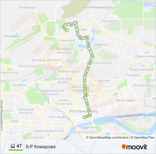 Автобус 47: карта маршрута