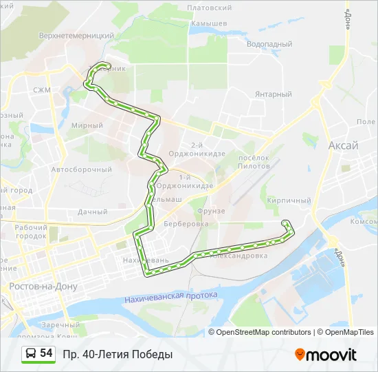 54 Bus Line Map