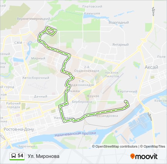 54 Bus Line Map