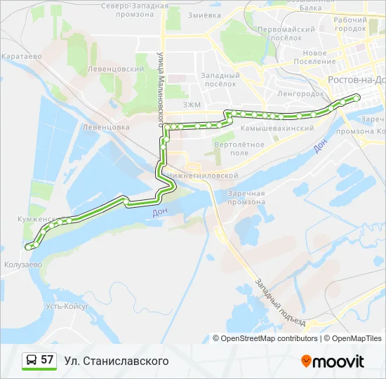 57 Bus Line Map