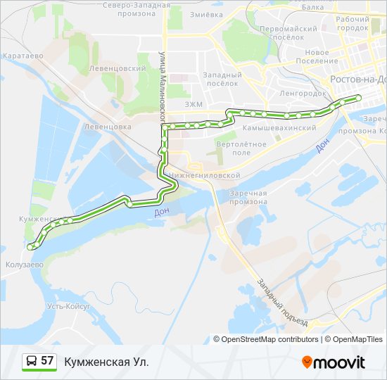 57 Bus Line Map