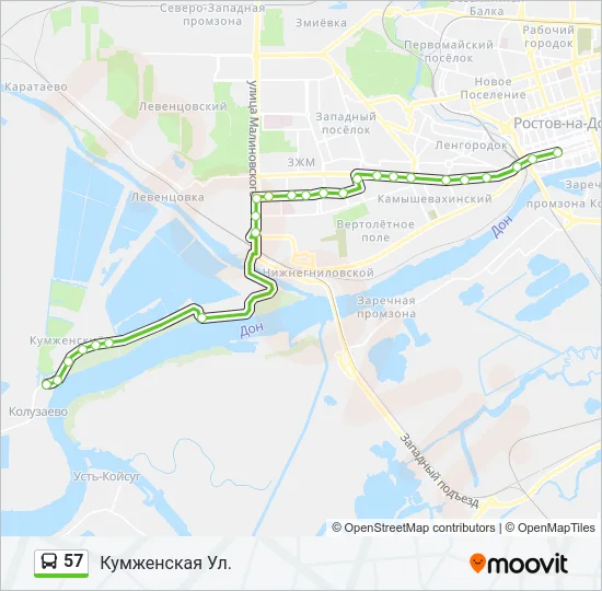 57 Bus Line Map