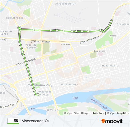 Автобус 58 маршрут остановки. Маршрут 58 Барнаул схема. Ростов на Дону улица Менжинского на карте. Карта 58 маршрута Ярославль.