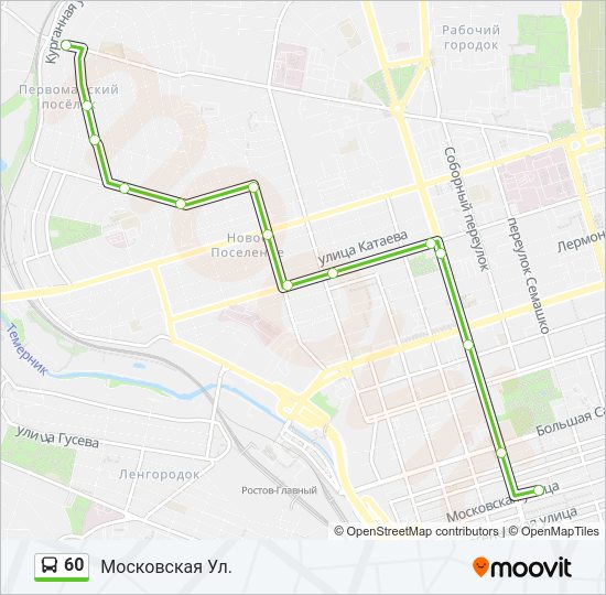 Автобус 60: карта маршрута