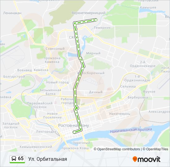 Автобус 65: карта маршрута