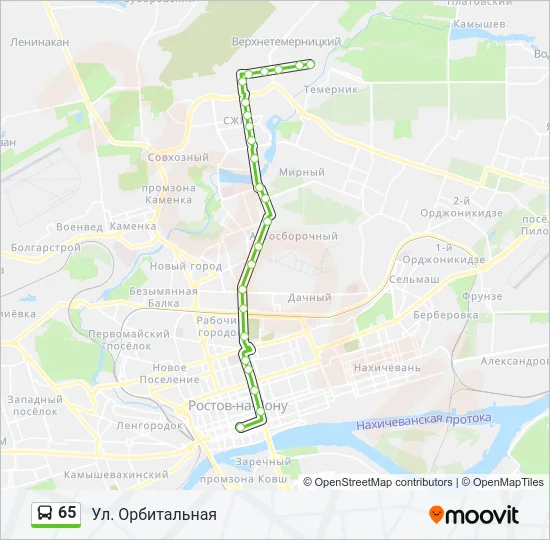 Автобус 65: карта маршрута