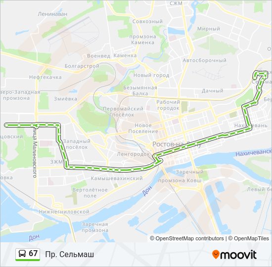 67 Bus Line Map