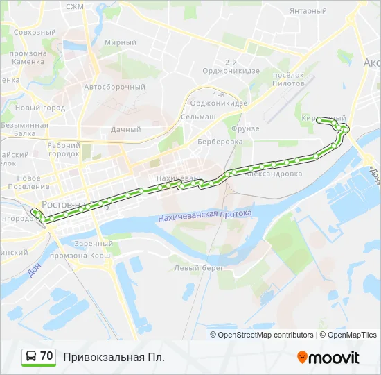 70 Bus Line Map