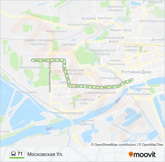 Автобус 71: карта маршрута