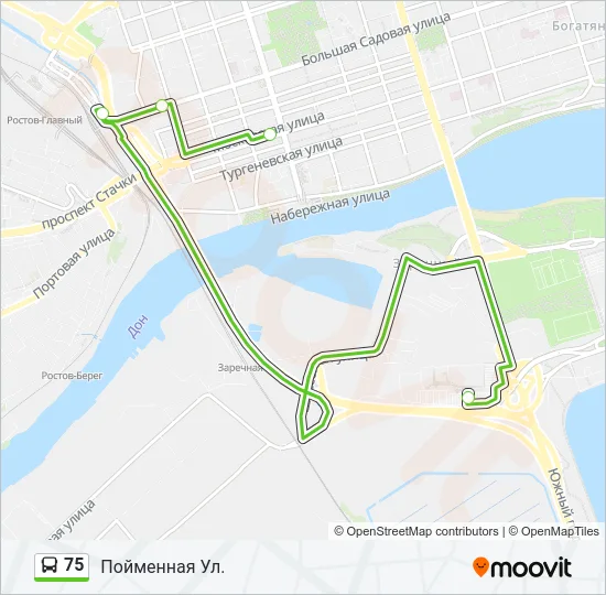 75 Bus Line Map