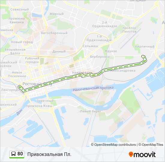 Автобус 80: карта маршрута
