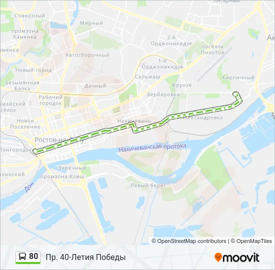 80 Bus Line Map