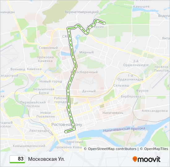 Автобус 83: карта маршрута
