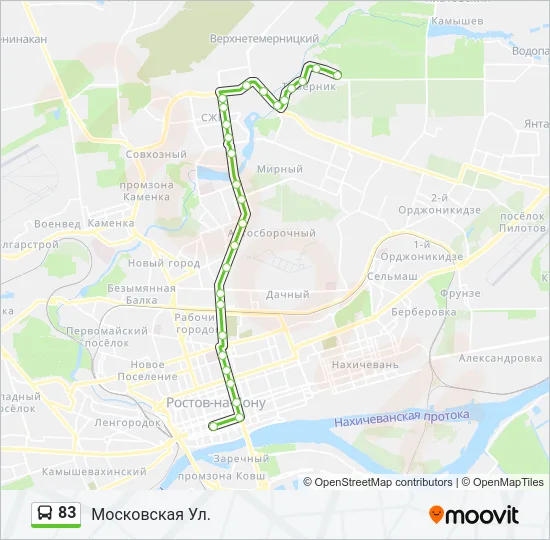 Автобус 83: карта маршрута