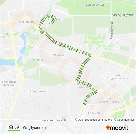 89 Bus Line Map