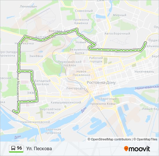 Автобус 96 маршрут остановки и расписание