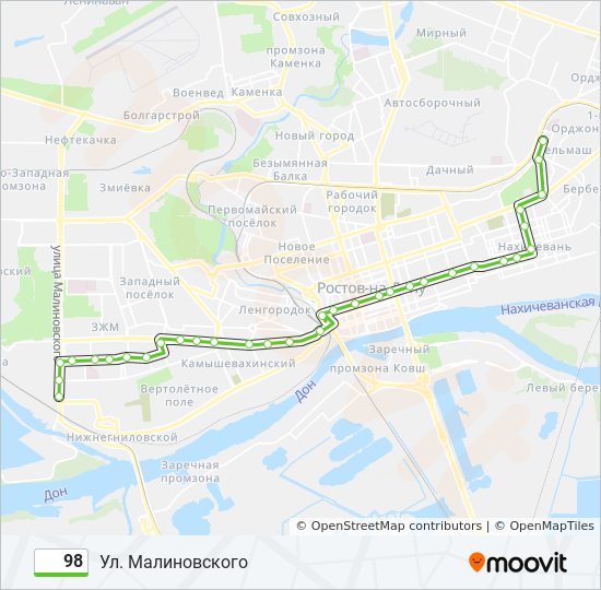 29 маршрутка ростов маршрут. Маршрут 98 автобуса на карте со всеми остановками.