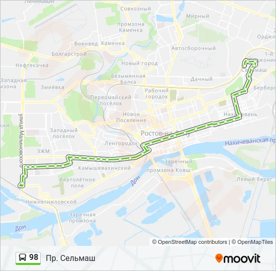 98 Bus Line Map