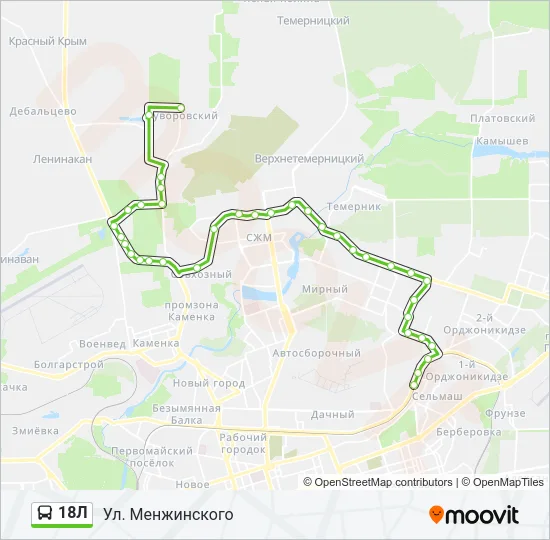 18Л Bus Line Map