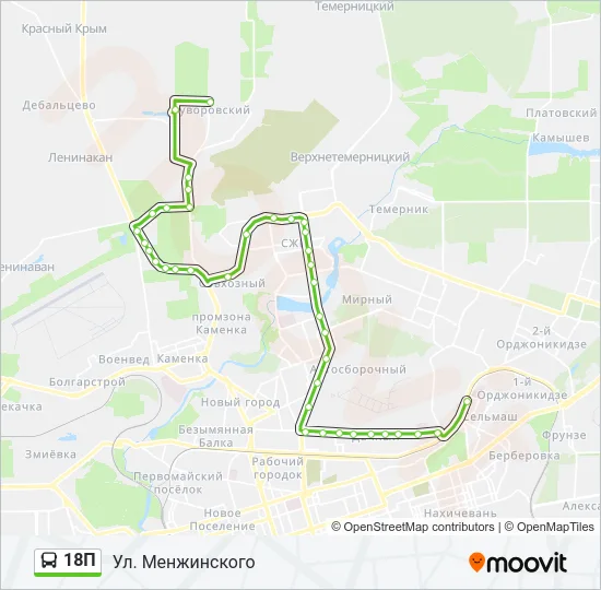Автобус 18П: карта маршрута