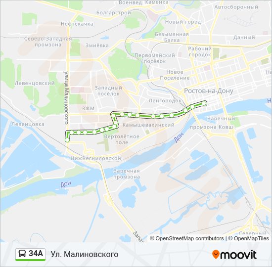 34А Bus Line Map