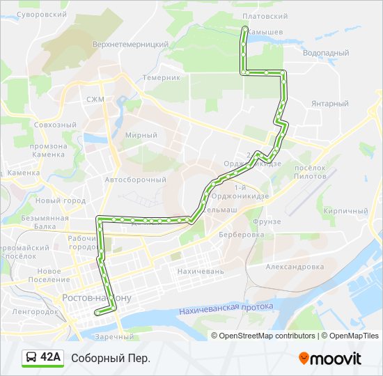 Автобус 42А: карта маршрута
