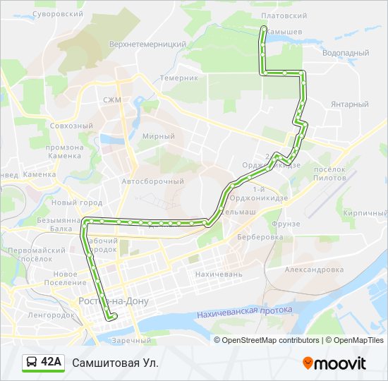 Автобус 42А: карта маршрута