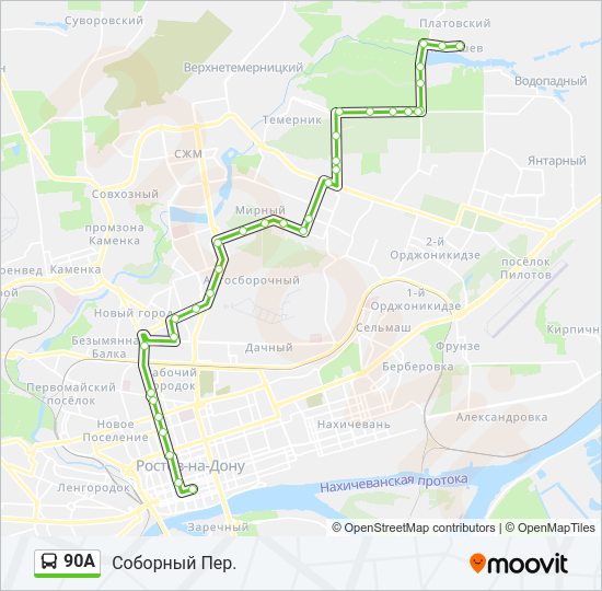 Автобус 90А: карта маршрута