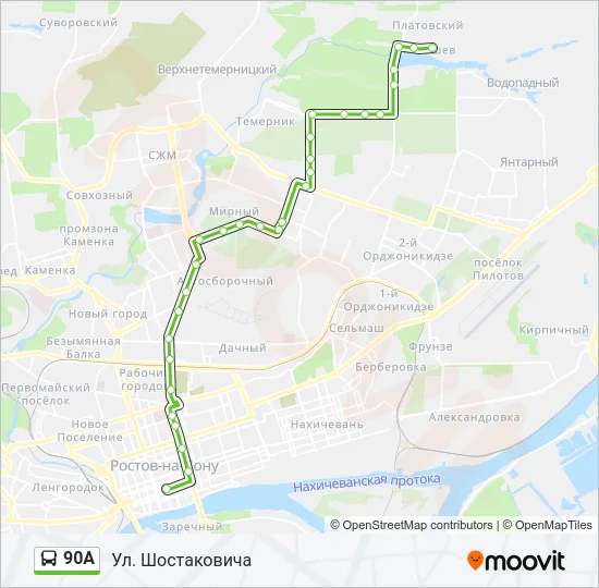 90А Bus Line Map