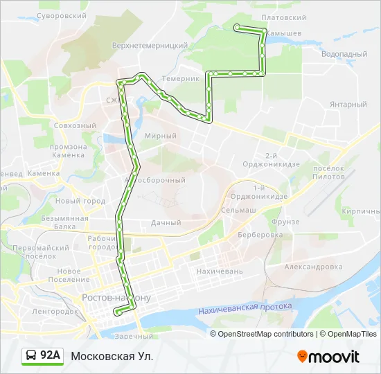 92A Bus Line Map