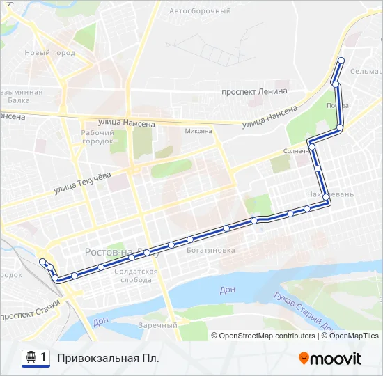 1 Trolleybus Line Map